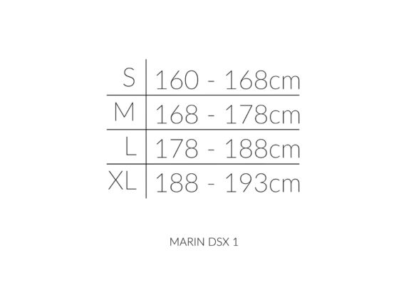 Marin DSX 1 størrelsesoversikt