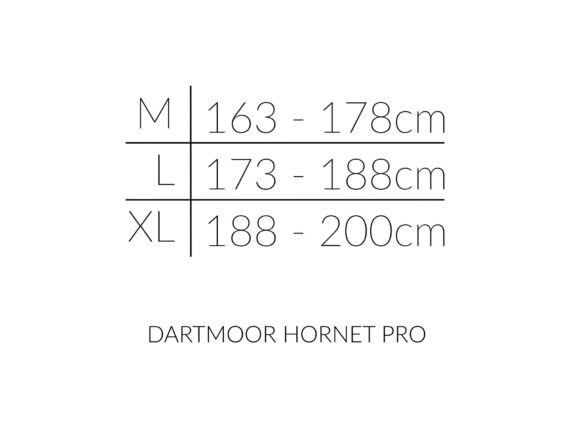 Dartmoor Hornet Pro størrelseoversikt