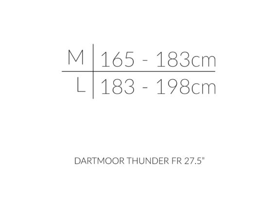 Dartmoor Thunder Freeride 27.5 størrelsesoversikt