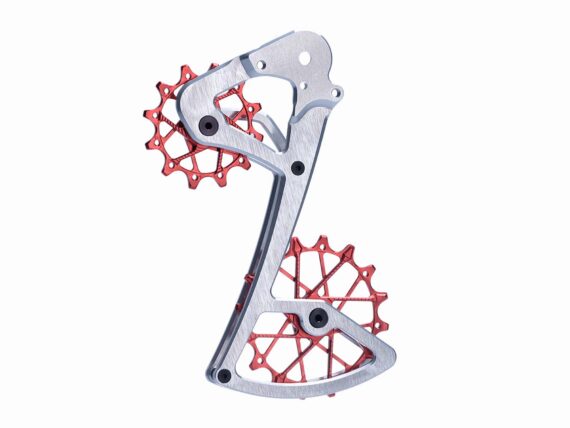 Cage Garbaruk for SRAM 11/12sp silver with red