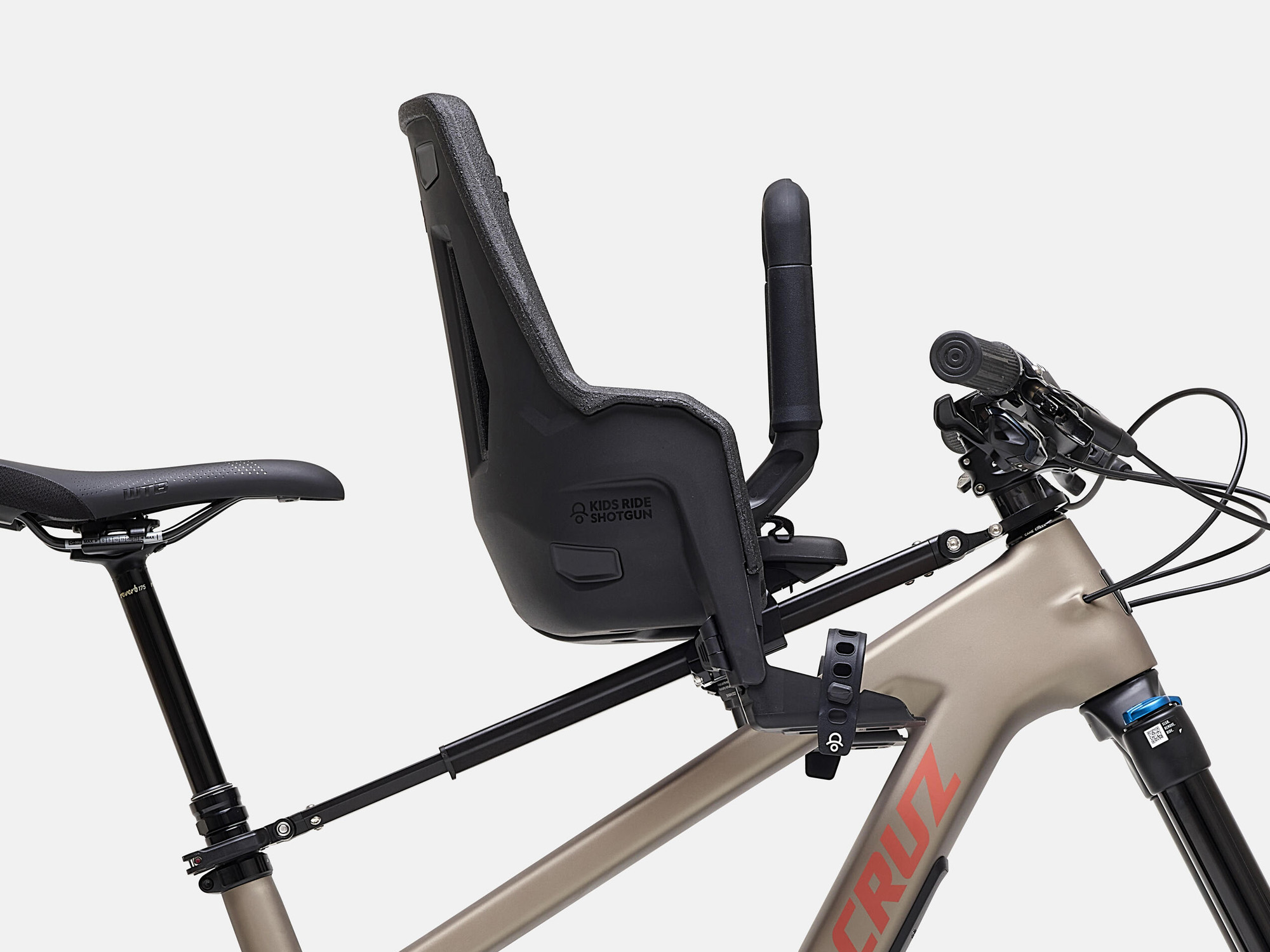 Kids Ride Shotgun PRO EVO barnesete front montert (m. styre, fra 9 mnd.)