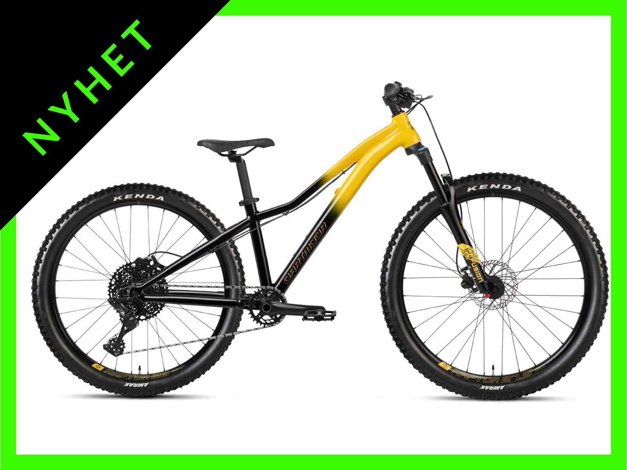 Dartmoor Sparrow Jr L 27.5/26 glossy yellow/black barnesykkel nyhet