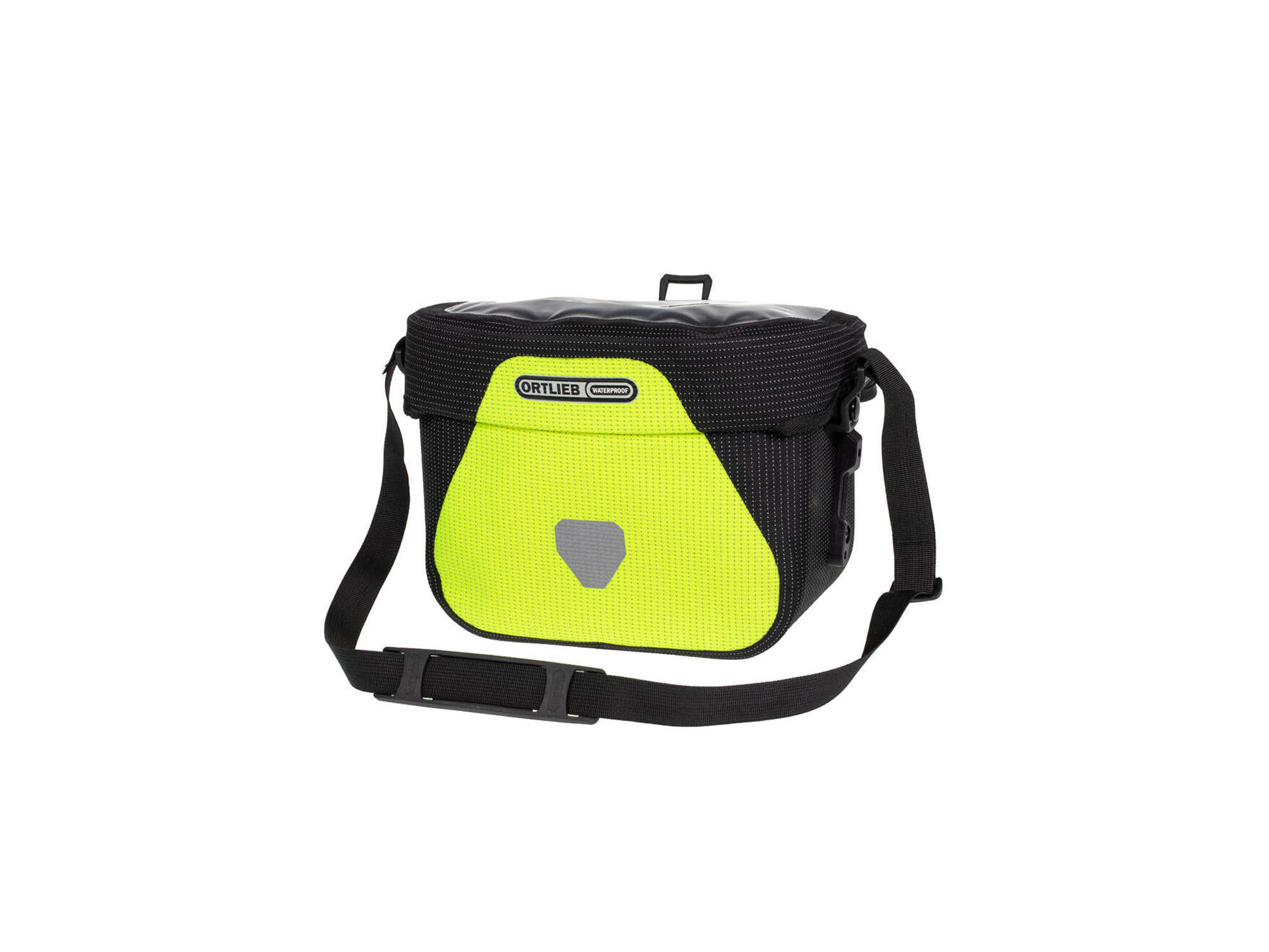 Ortlieb ultimate high-vis 6.5l styreveske neon yellow black reflective