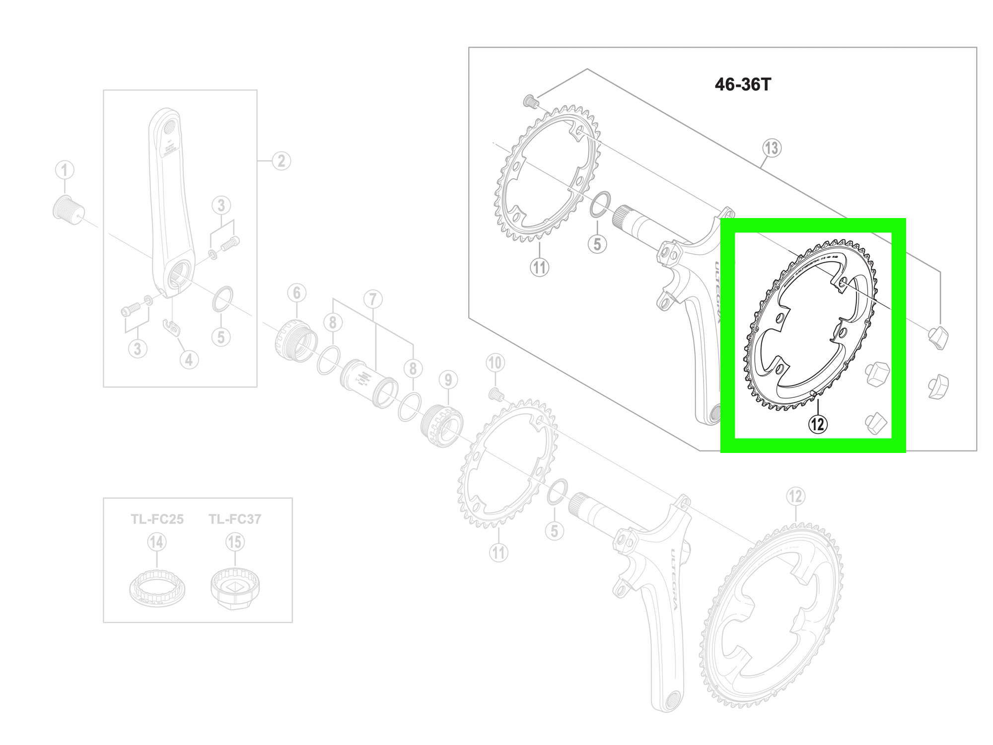 Shimano Ultegra FC-6800 2x11sp MB 46T drev