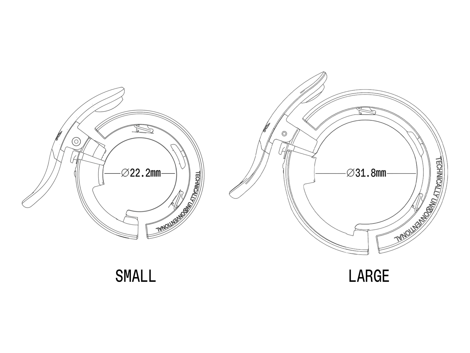 Knog Oi Prima ringeklokke sizes