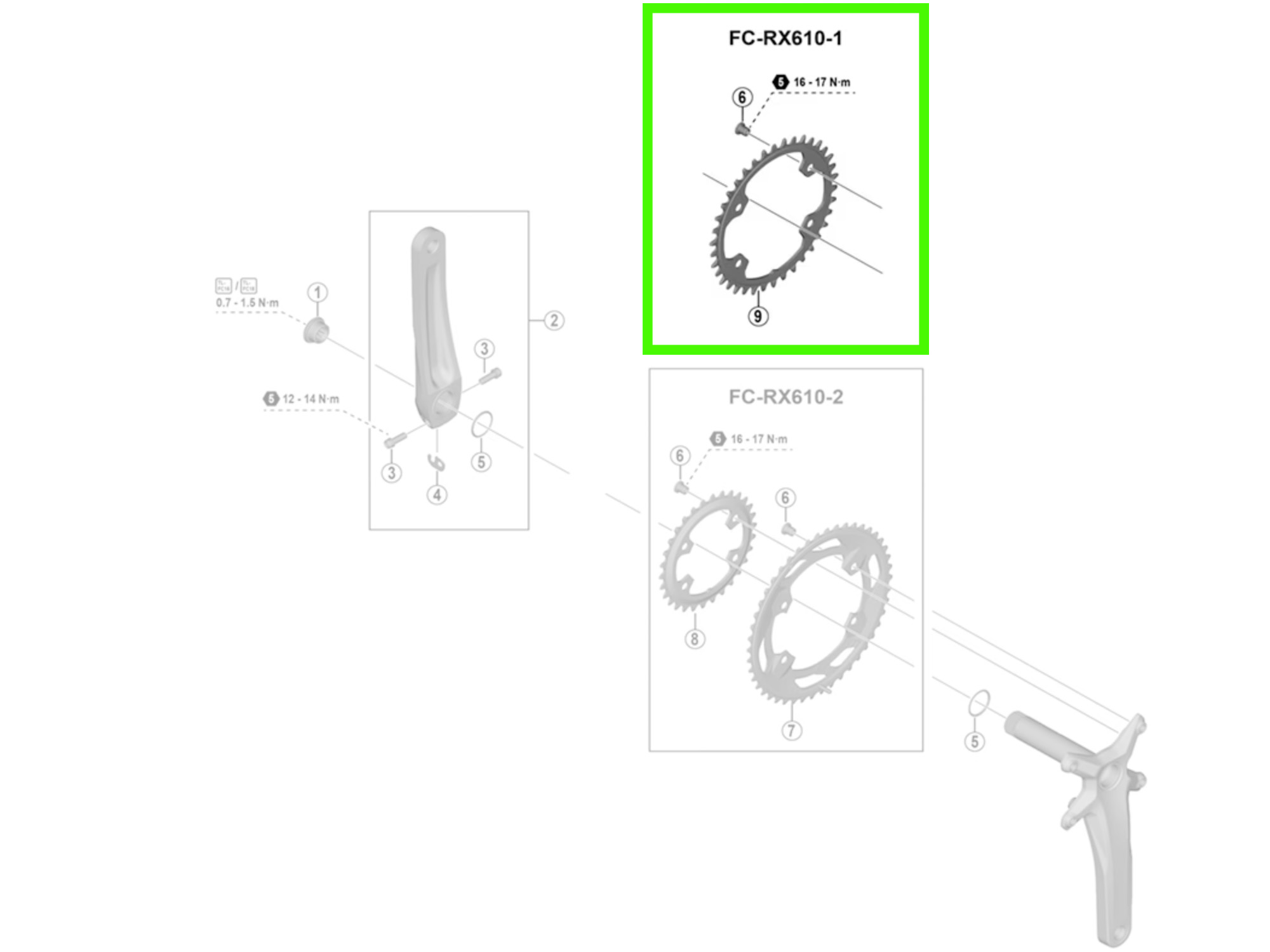 Shimano GRX FC-RX610-1 110BCD 4H 40T 12sp drev