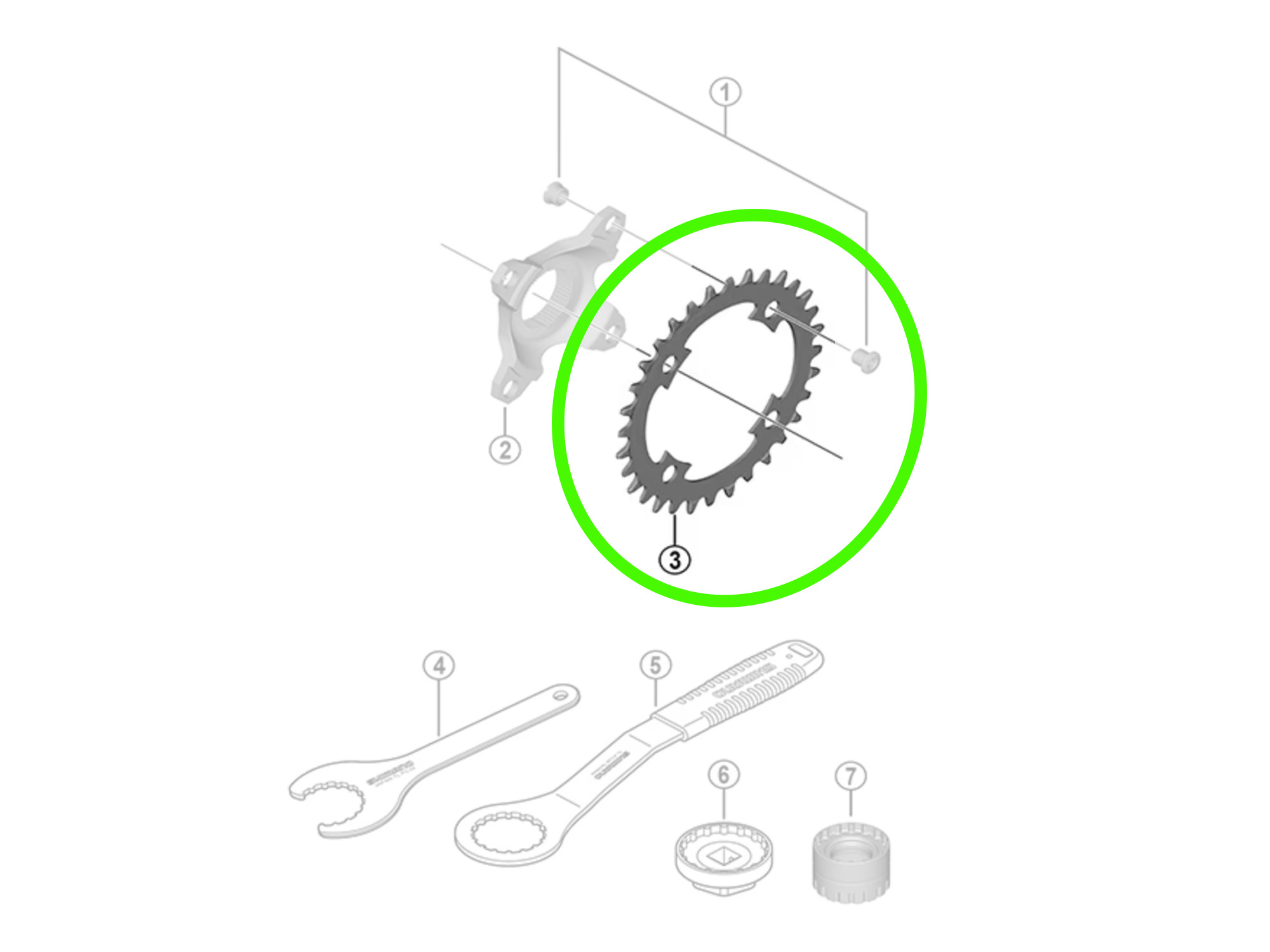 Shimano CR-EM800 12sp 4H 96BCD 32T drev